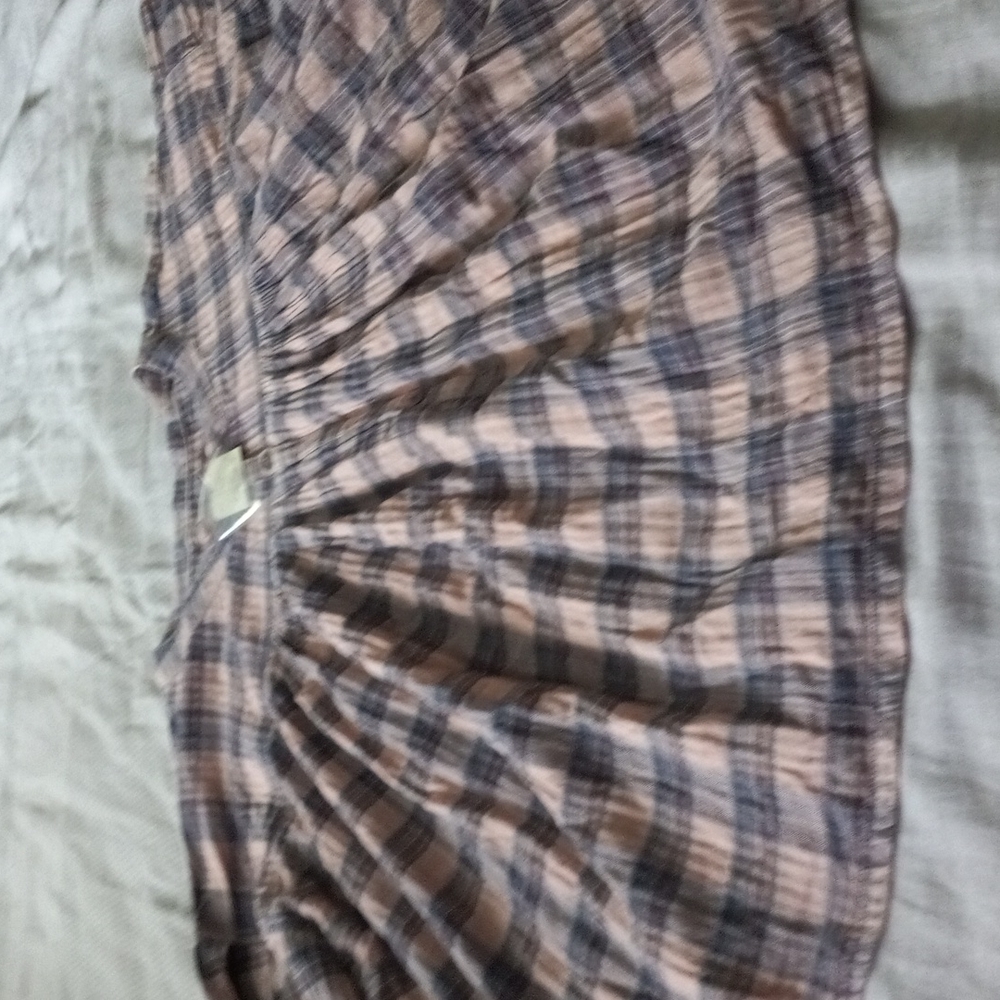 Free people Jessie plaid balloon sleeve